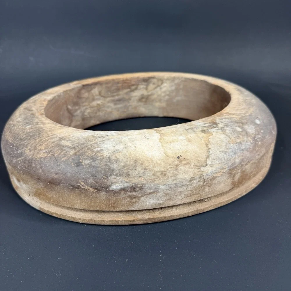 Antique Unmarked Wood Hat Block Millinery Hatters Brim Mold Form 7‎ 708